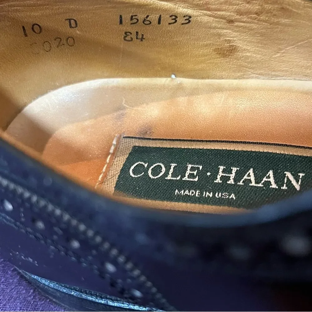 Cole Haan Men’s Shoes Black Leather Loafers Oxford Brogues Wingtips Classic 10
